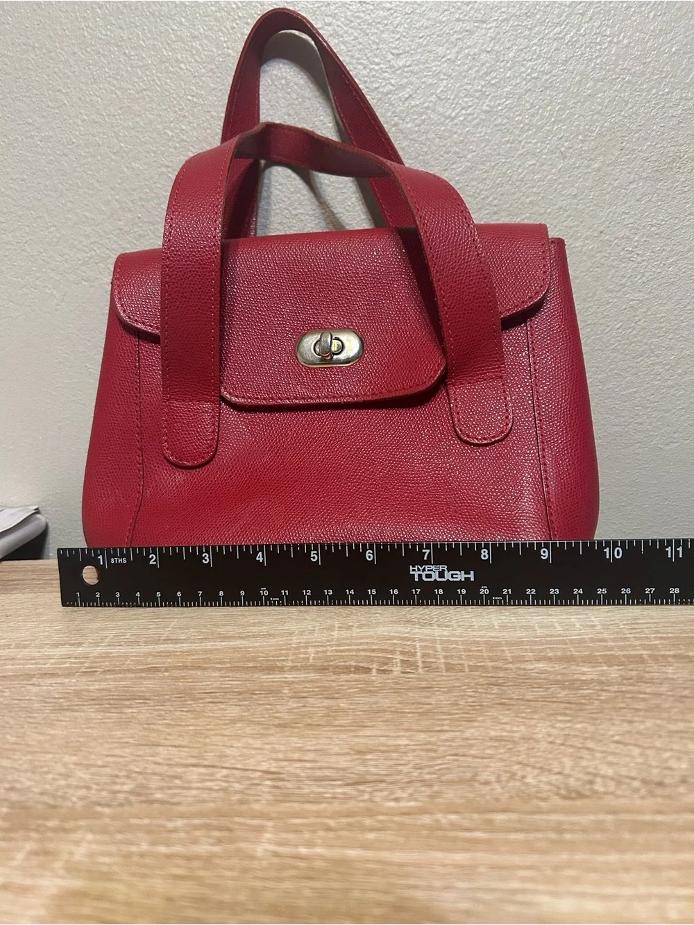 Appleseed’s Red Genuine Leather Made Italy Structured Satchel Handbag